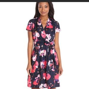 Ellen Tracy tie waist floral size 6 dress